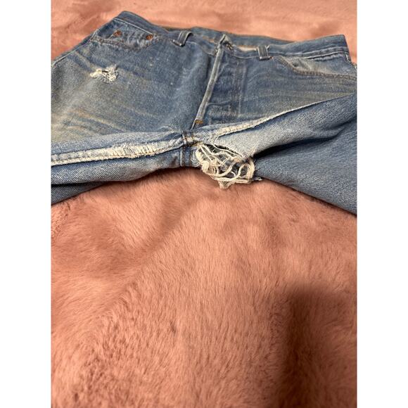 Vintage 1992 Levi’s 501 USA Made Jeans 30x30 Distressed Workwear Fade - Picture 7 of 11